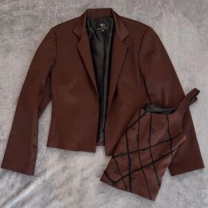 SET Sandra Darren Chocolate Brown Women's Blazer with coordinating top